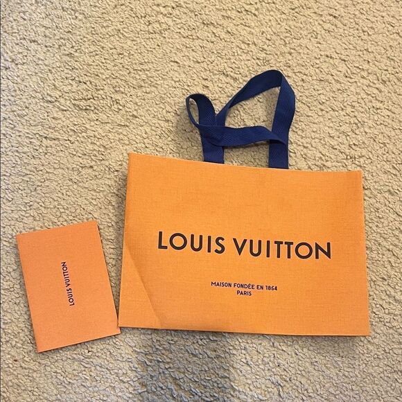 Louis Vuitton Other - Louis Vuitton Tangerine Tote with Navy Handles